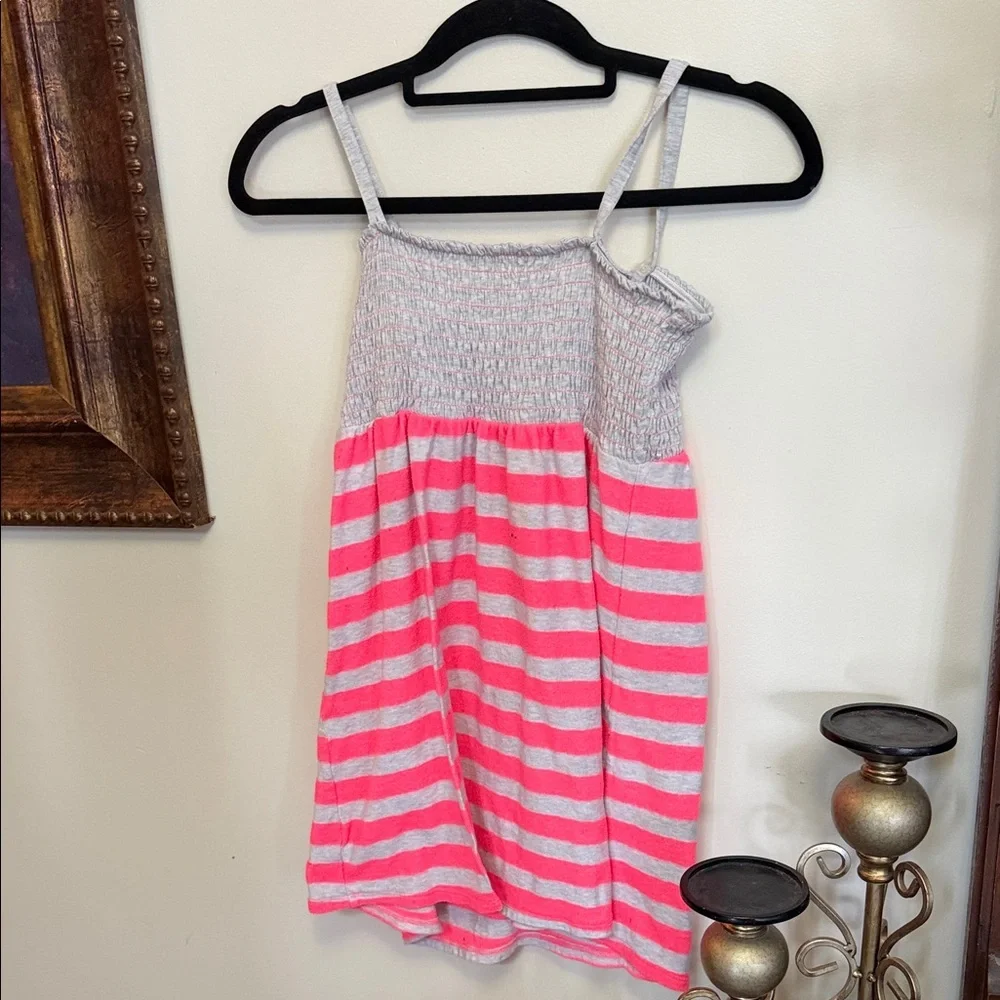 Justice Pink and Gray Striped Swimwear
